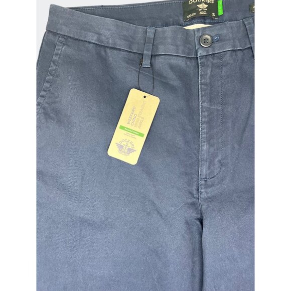 Dockers Womens High Straight Fit Ankle Weekend Chino Pants Blue Cotton Blend 34 - Picture 16 of 16